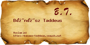 Bánász Taddeus névjegykártya